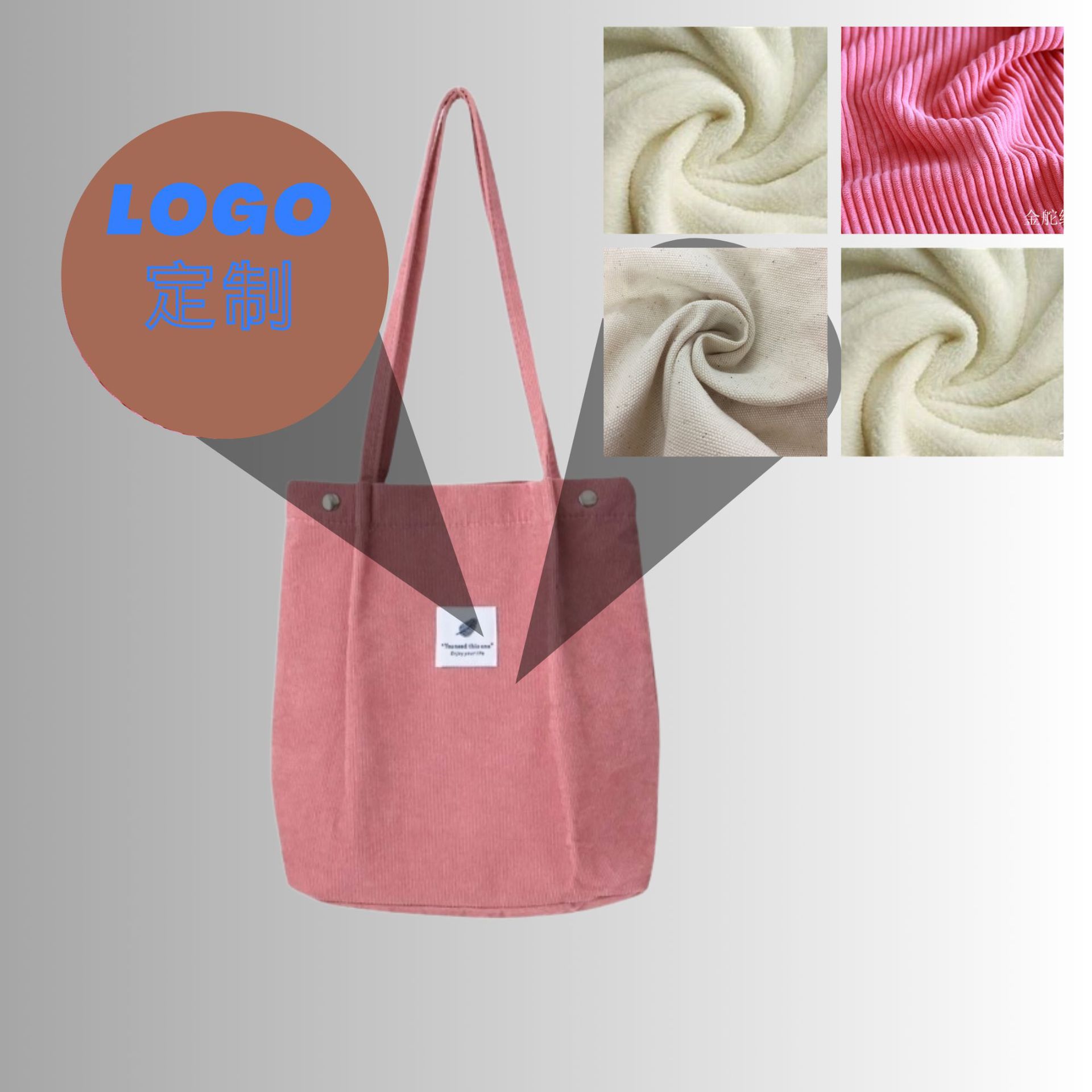 Versión coreana del bolso de lona de pana, bolso de almacenamiento portátil, bolso femenino, bolso de hombro de todo fósforo literario de gran capacidad, spot femenino al por mayor