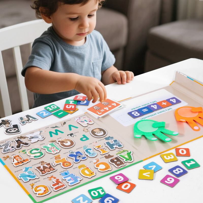 Montessori Matemáticas para niños, suma y resta, aritmética, dedos, aprendizaje cognitivo, educación temprana, juguetes educativos transfronterizos