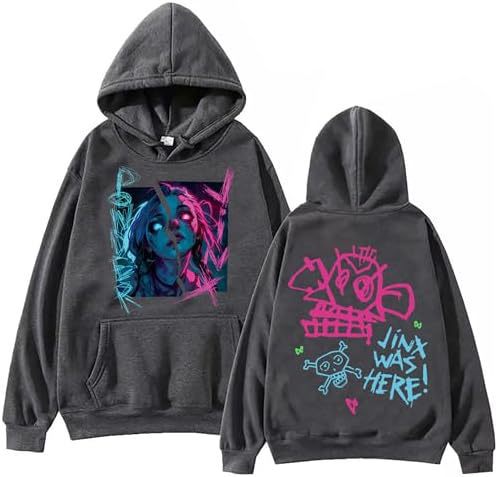 Arcane-Jinx Hoodie con Pockets, Men'S And Women