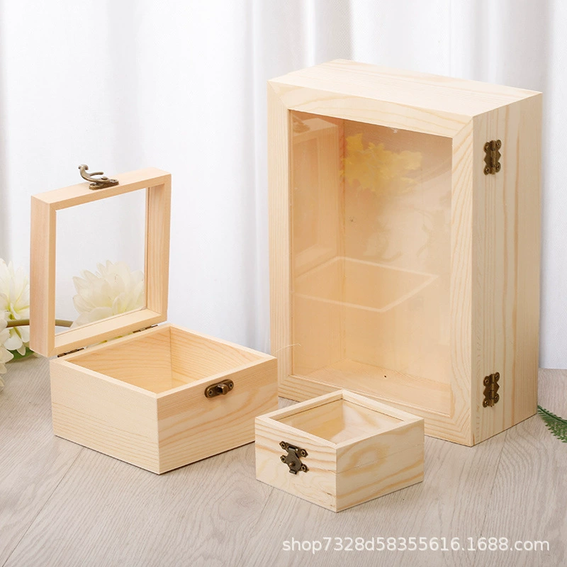 Вечный цветочный компаньон ручной подарок для хранения изысканной подарочной упаковки деревянная коробка стеклянная крышка украшения без крышки портативная цветочная корзина