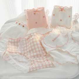 新品a类婴儿棉内裤女10a抗菌日系少女甜美舒适透气中腰包臀三角裤