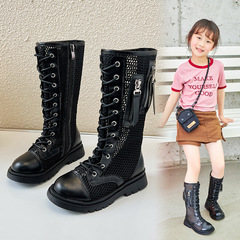 Girls' Boots: Princess Style, Kids' Martin Boots, Summer Thin Mesh Shoes, Spring/Fall Hollowed-Out Flats, and High-Top Long Boots for Girls