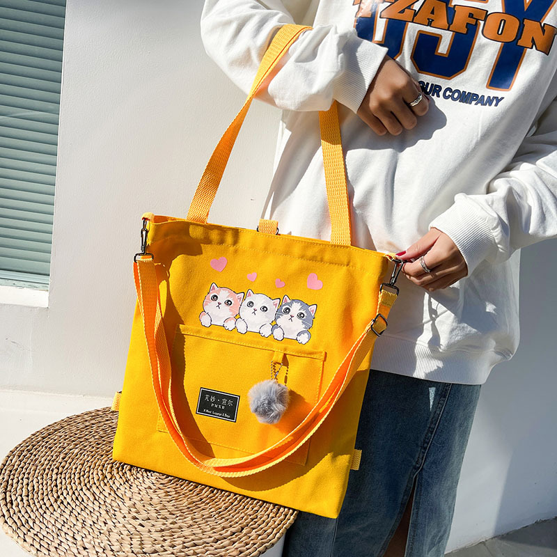 Large-capacity canvas bag 2024 new style fashionable and trendy student class bag, Korean-style simple tutorial bag, one-piece consignment undefined