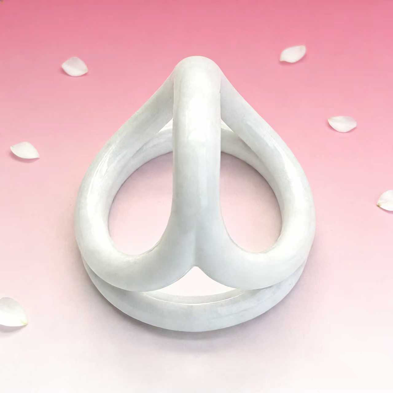 Men’s Wearable TPE Cock and Ball Ring, Manual Delay Support, Yellow — detail image 4