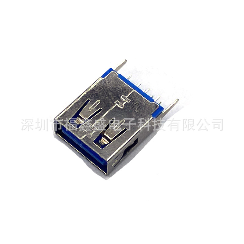 USB3.0AF母焊线一体式镀金90度蓝色环保材料IDE20PIN焊线贴片