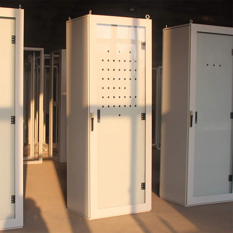 双层仿威图机柜 钢化玻璃门 配电柜 九折型材框架 龙泰