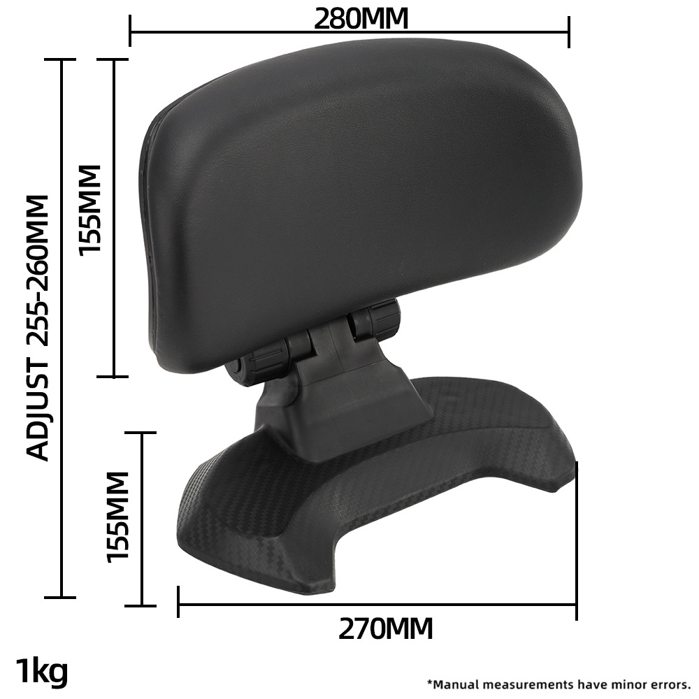 Motorcycle Modified Seat Cushion with 14cm Waist Hole Distance, Special Adjustable Backrest for Better Support and More Comfortable Riding