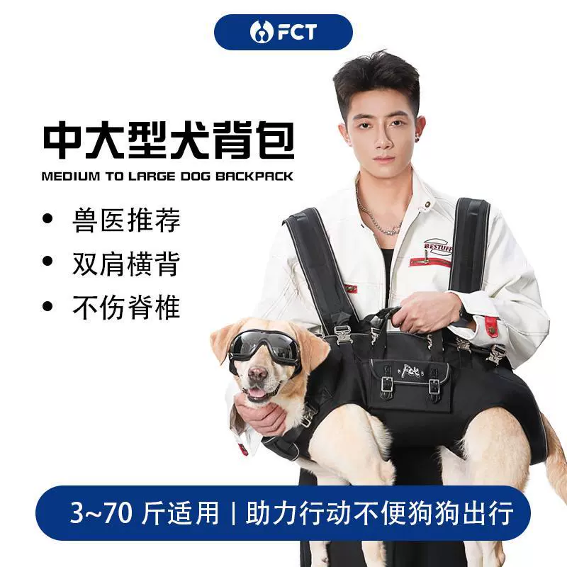 FCT американский бренд с двумя плечами горизонтальная задняя сумка собаки маленькие и большие собаки домашние собаки выходят на велосипеде портативный артефакт