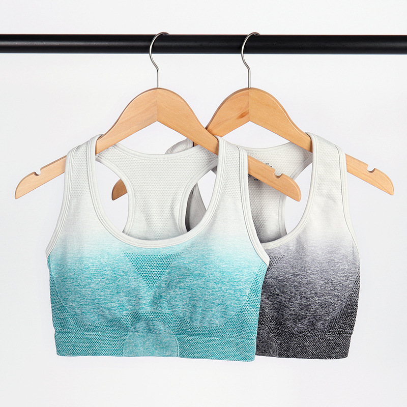 Gradient Tie-Dye Sports Bra for Women, Racerback, Stylish Yoga Bra, Fitness Push-Up Tank Top for Cycling and Hiking