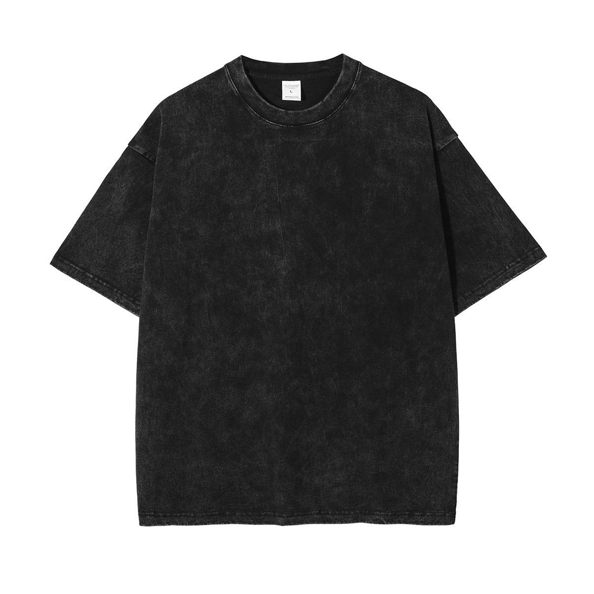 Nueva camiseta de manga corta para hombre, teñida con cera, estilo vintage, de marca americana de moda, retro, oversize, para parejas.