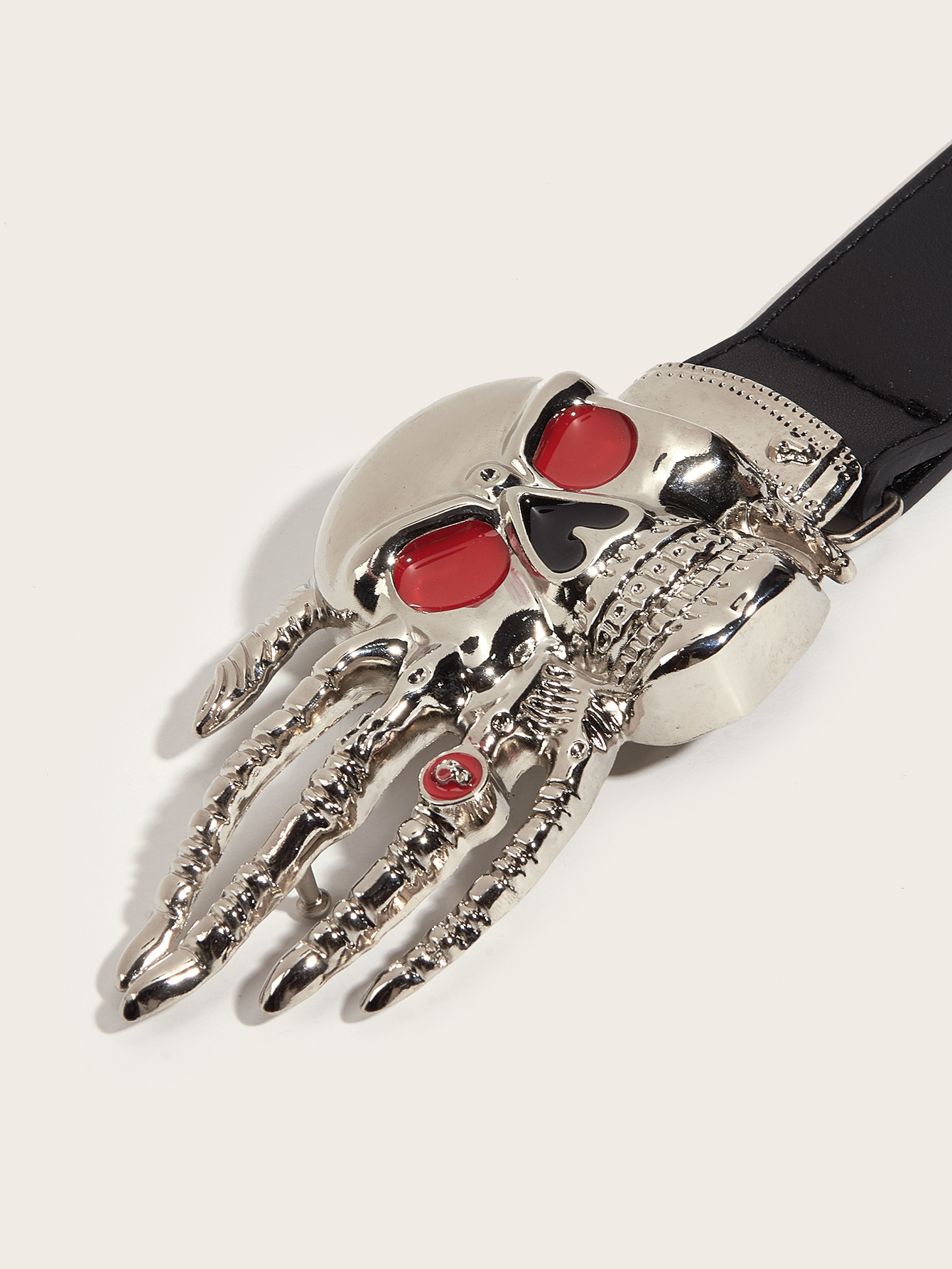 Unisex Gender Hip-Hop Exaggerated Punk Skull Pu Leather Alloy Unisex Leather Belts