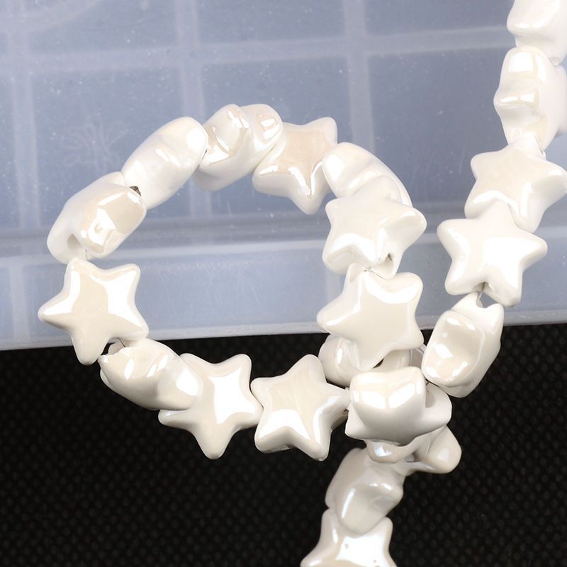 25g Weight Beads Jewelry Making Type DIY Jewelry Accessories Classification 10 PCS/Package Quantity ceramics Material Pentagram Pattern Plating Design Simple Style Style 10 PCS/Package Ceramics Pentagram DIY Jewelry Accessories Beads 14