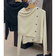 3118雰囲気感セット怠惰風ストール2点セットニットセーター上着女性