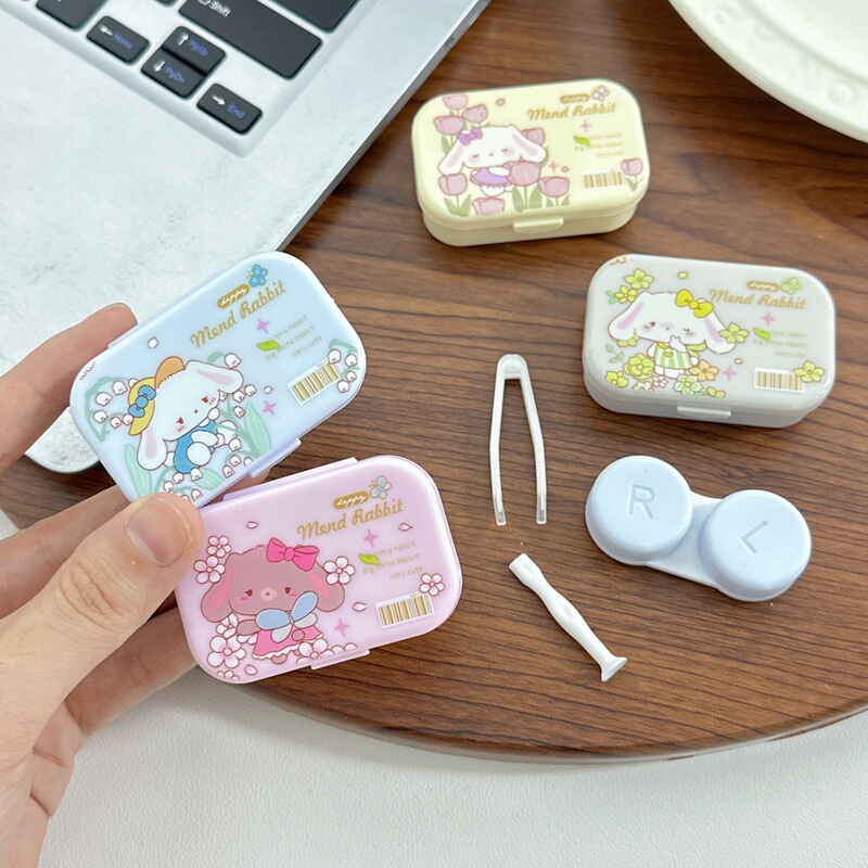 Mend Dew Fish-Shaped Cute Contact Lens Case with Mirror, Simple Beauty Lens Case, Companion Care Box B133