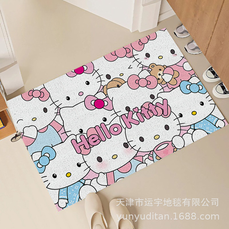 hellokitty入户门丝圈地垫玄关进门蹭土门垫耐磨耐脏可裁剪脚垫|undefined