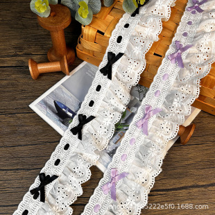 Bow lace webbing lace pleated wedding dress hem skirt curtain collar Lolita puppet accessories