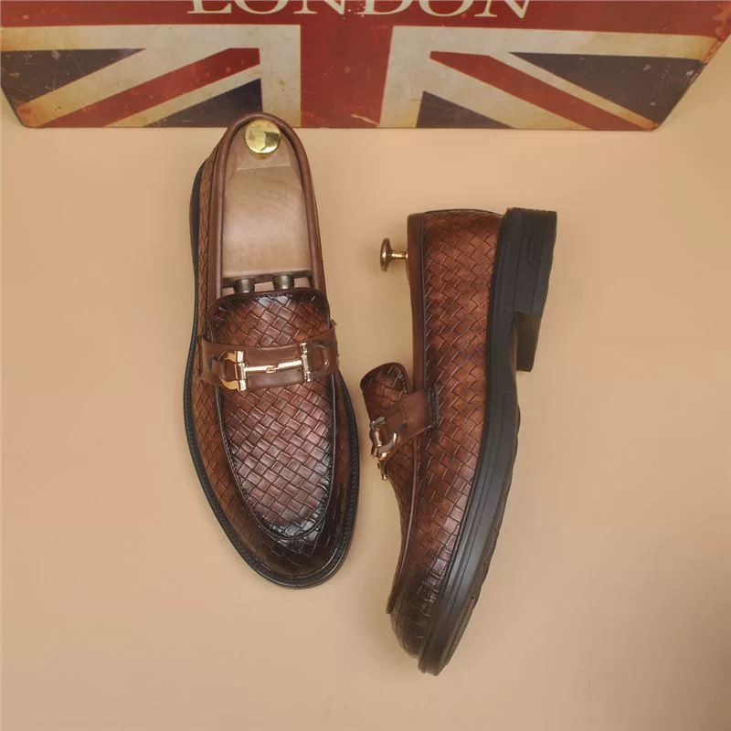 Европейская станция бизнес-кожаные бобовые ботинки мужские кожаные ботинки 2024 весна и лето новый педаль набор повседневных ботинок Lefu