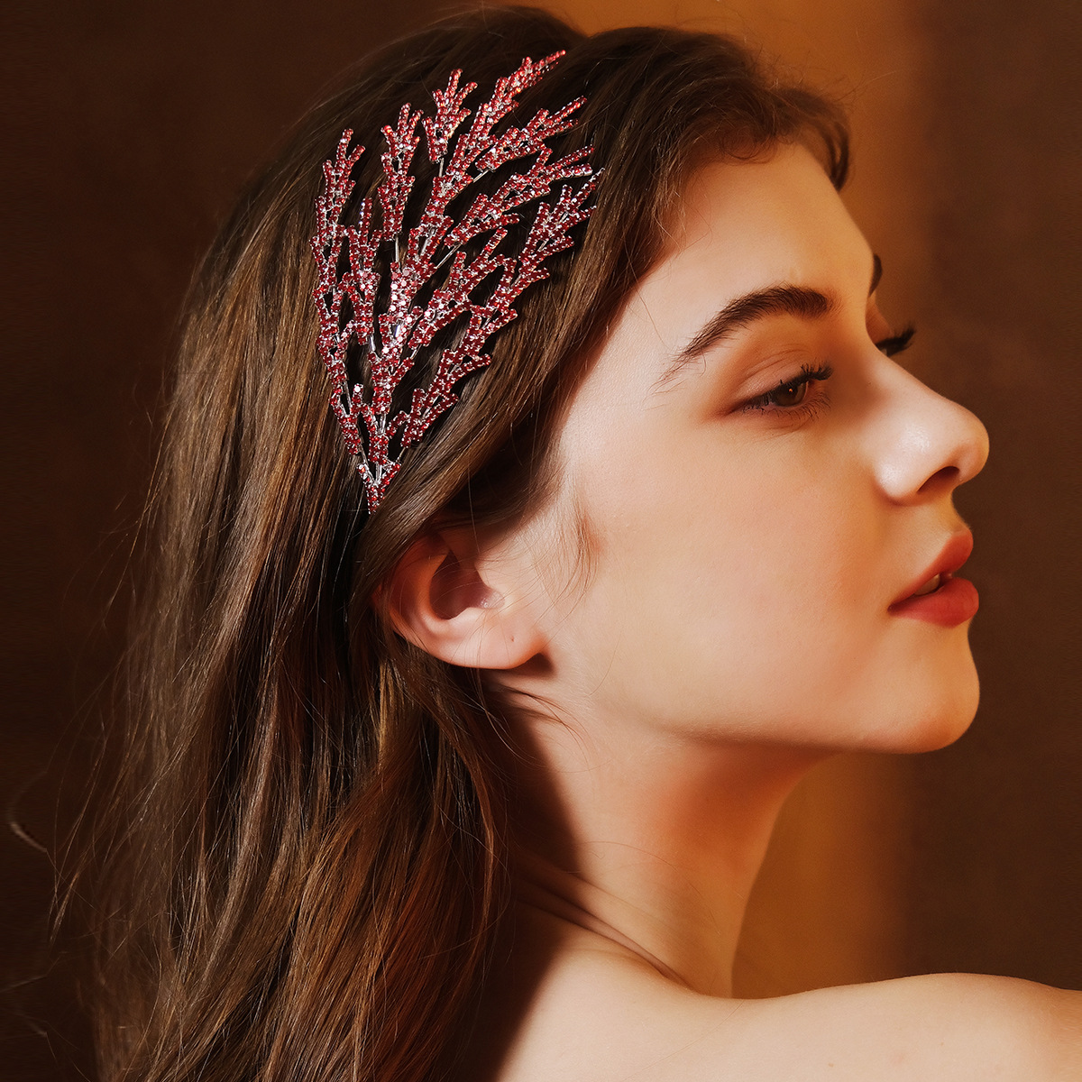 Accesorios para el cabello de novia transfronterizos europeos y americanos, diademas de joyería para fiestas de graduación y bodas, diademas de lujo versátiles de ala ancha con diamantes de imitación.