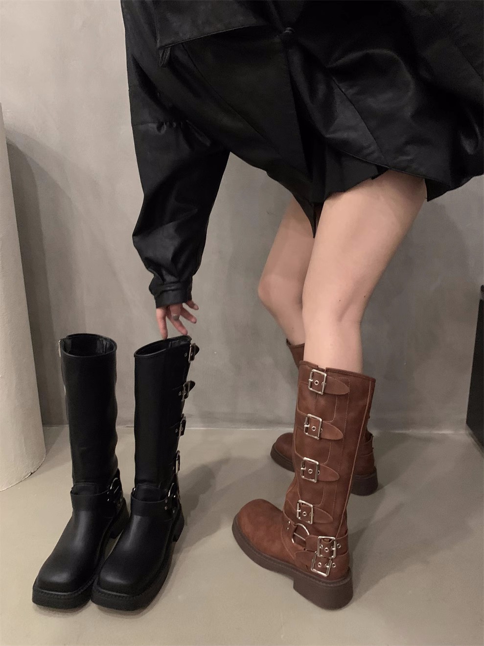 Brown Long Tube Boots