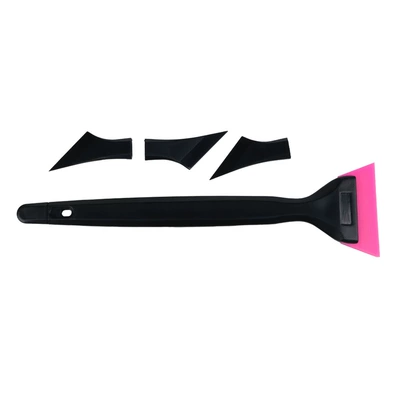 Cool Nice Car Film Application Tool Dual-Purpose Rubber Scraper Glass Film Small Triangle Side Window Edge Scraper Car Window Small Scraper (Car cleaning tools) - black