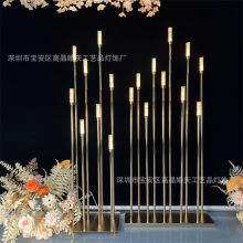 婚庆奥斯卡厅路引电镀婚礼堂酒店道具金色火柴路引落地灯摆件批发