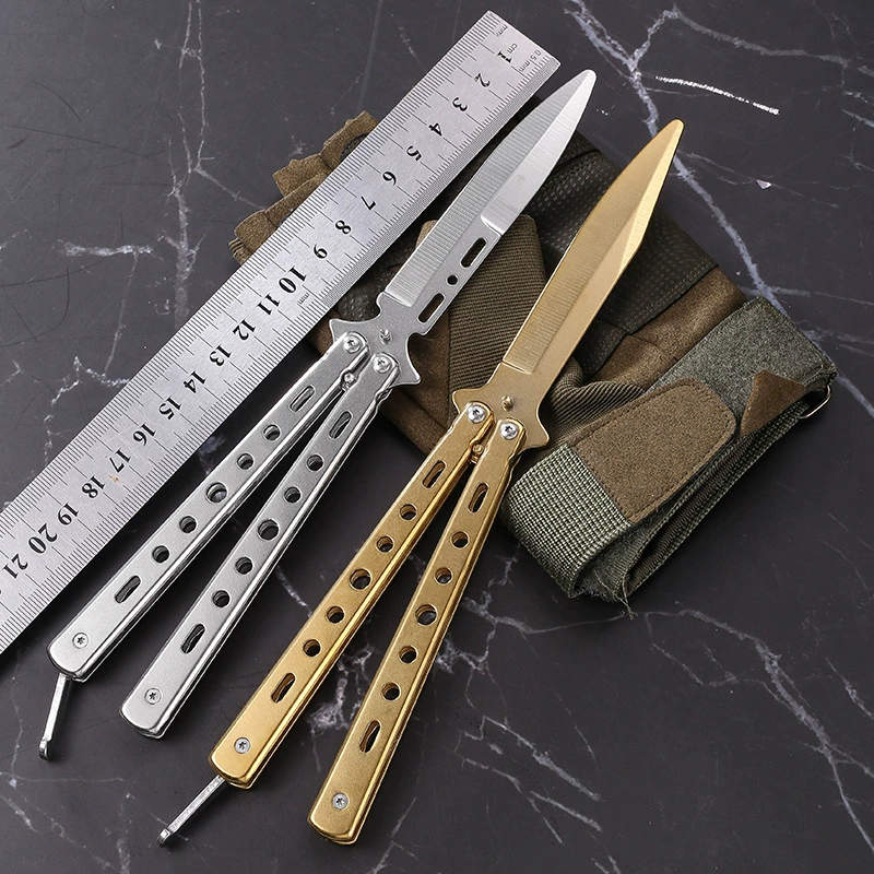Butterfly (Balisong) Trainer Knife — Non-Sharp Practice Trainer, Multi-Color Tips