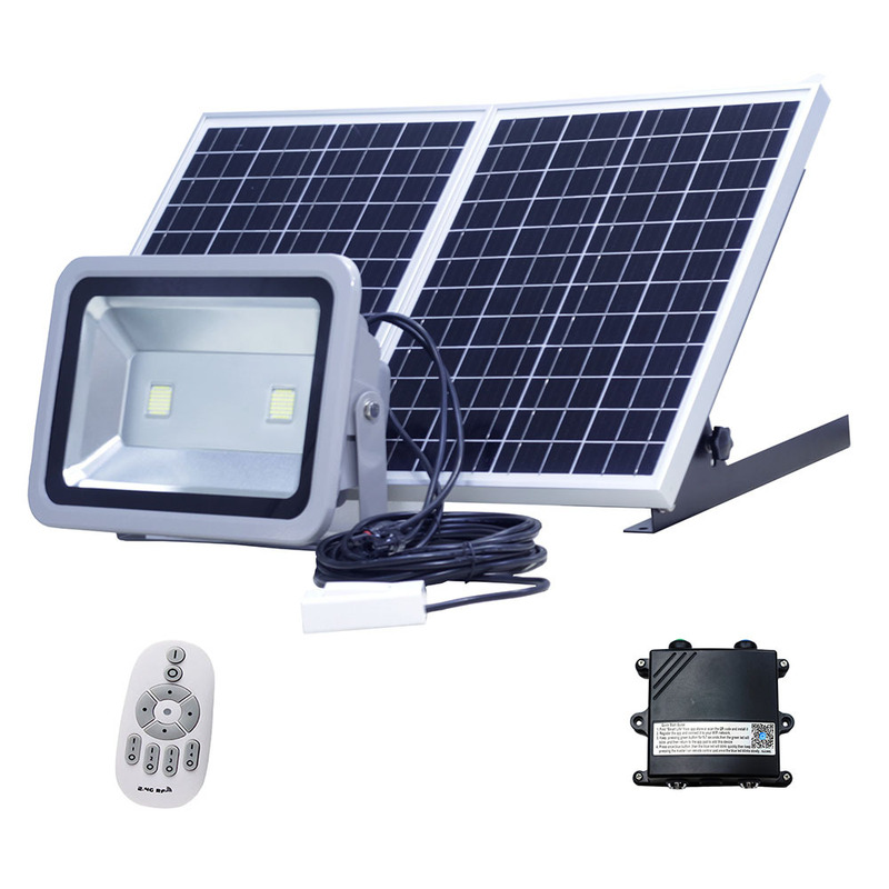 100W High-Quality Iotsmartlifeapp Cloud Platform Remote Control Solar Floodlight with Solar Panel Intelligence 100W High-Quality Iotsmartlifeapp Cloud Platform Remote Control Solar Floodlight with Solar Panel Intelligence