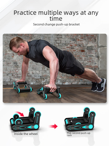 Folding Abdominal Roller Men's Fitness Equipment Curl Abdominal Wheel Women's Push-up Home Fitness