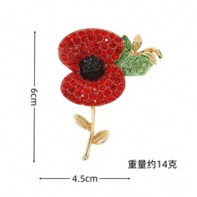 热销爆款 英国二战纪念日礼品 红色罂粟花胸针胸花徽章红色