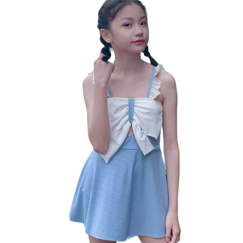 Children's Fresh Style One-piece Swimsuit for Girls and Toddlers, Baby Sun Protection Quick-drying Swimsuit for Girls