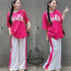 Southeast Asian cross-border girls' casual two-piece suit summer loose short-sleeved wide-leg pants fashion age-reducing two-piece suit Western style