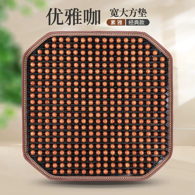 Summer Wooden Bead Cushion Car One-Piece Backrest Cushion Wooden Bead Seat Cushion Four-Season Universal Car Non-Slip Breathable Car Seat Cover (Cool pad) - elegant-coffee-square-mat