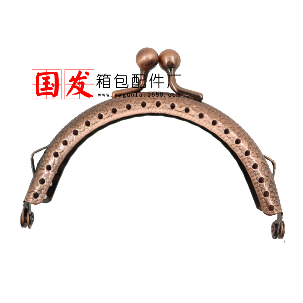 Precio especial: orejas de 8.5CM semicircular máquina de relieve de cabeza oro al por mayor 6 colores opcionales monedero bisagra de bolso