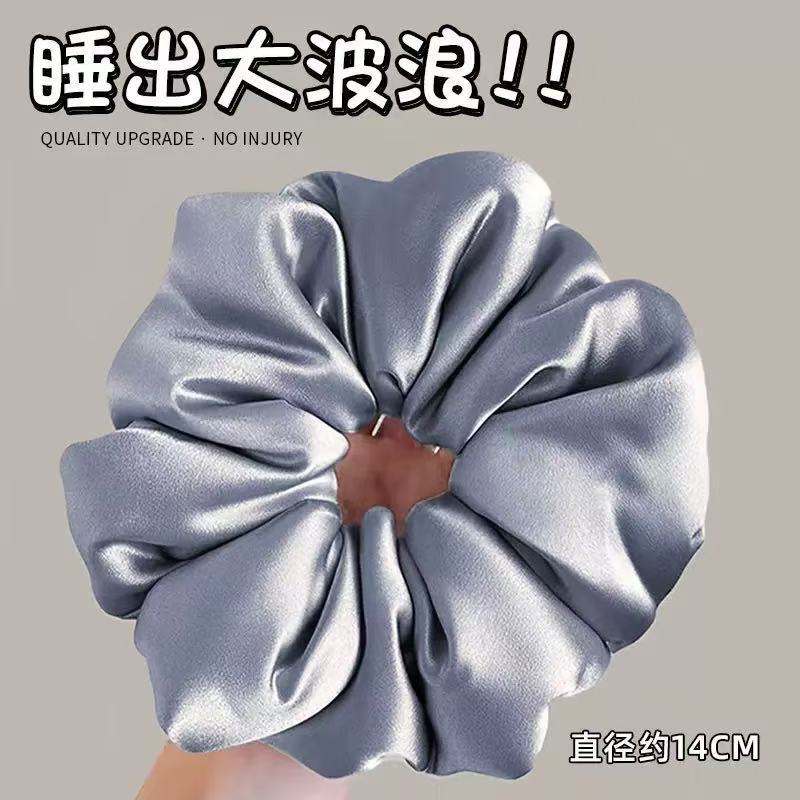 睡眠枕头发圈女高级感缎面超大大肠发圈填充棉伤发真丝头绳发饰|undefined