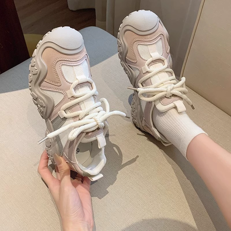 Ins чужие, уродливые, милые, папочка, женские осенние сетчатые, дышащие одиночные туфли, 2024 легкие повседневные кроссовки