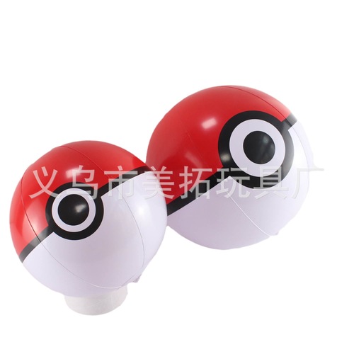 Cross-border PVC inflatable spirit beach ball with eyes, new product Pokémon baby beach ball for the Taiwanese market