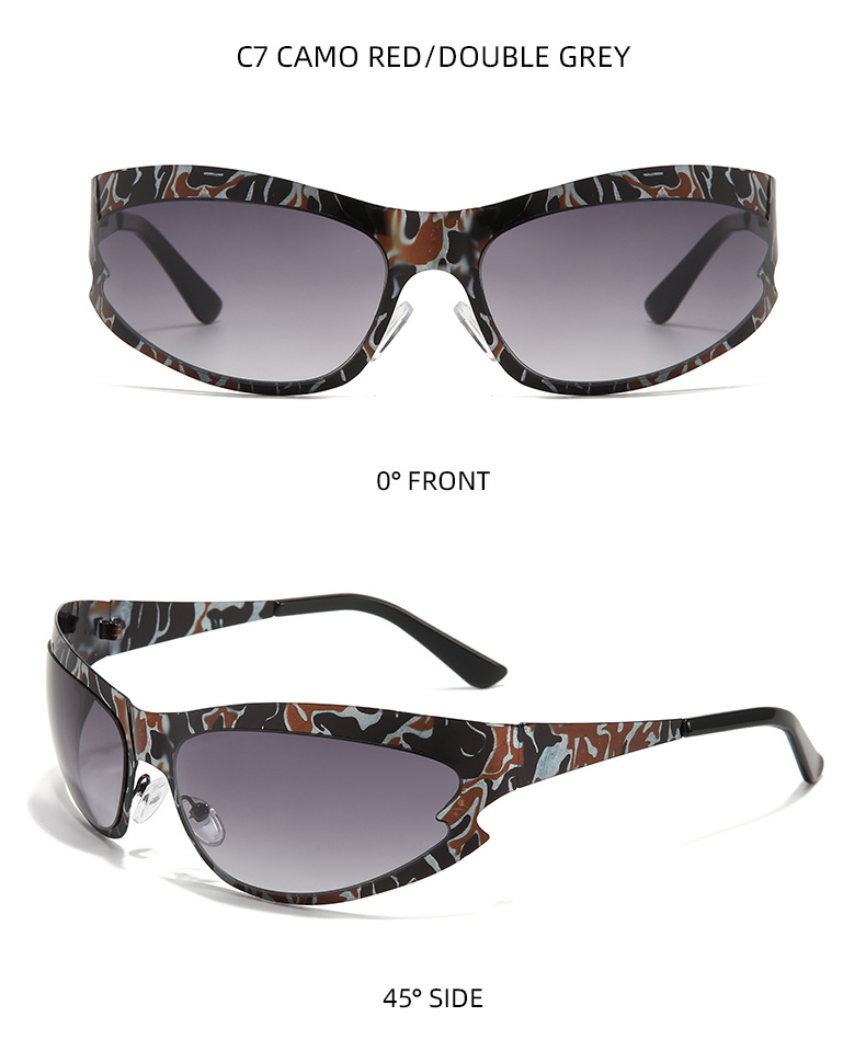 Sports Camouflage Pc Special-shaped Mirror Full Frame Men's Sunglasses display picture 11