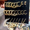 Fashion Shiny Gold Tiered Pear Boho Earring Set for Women