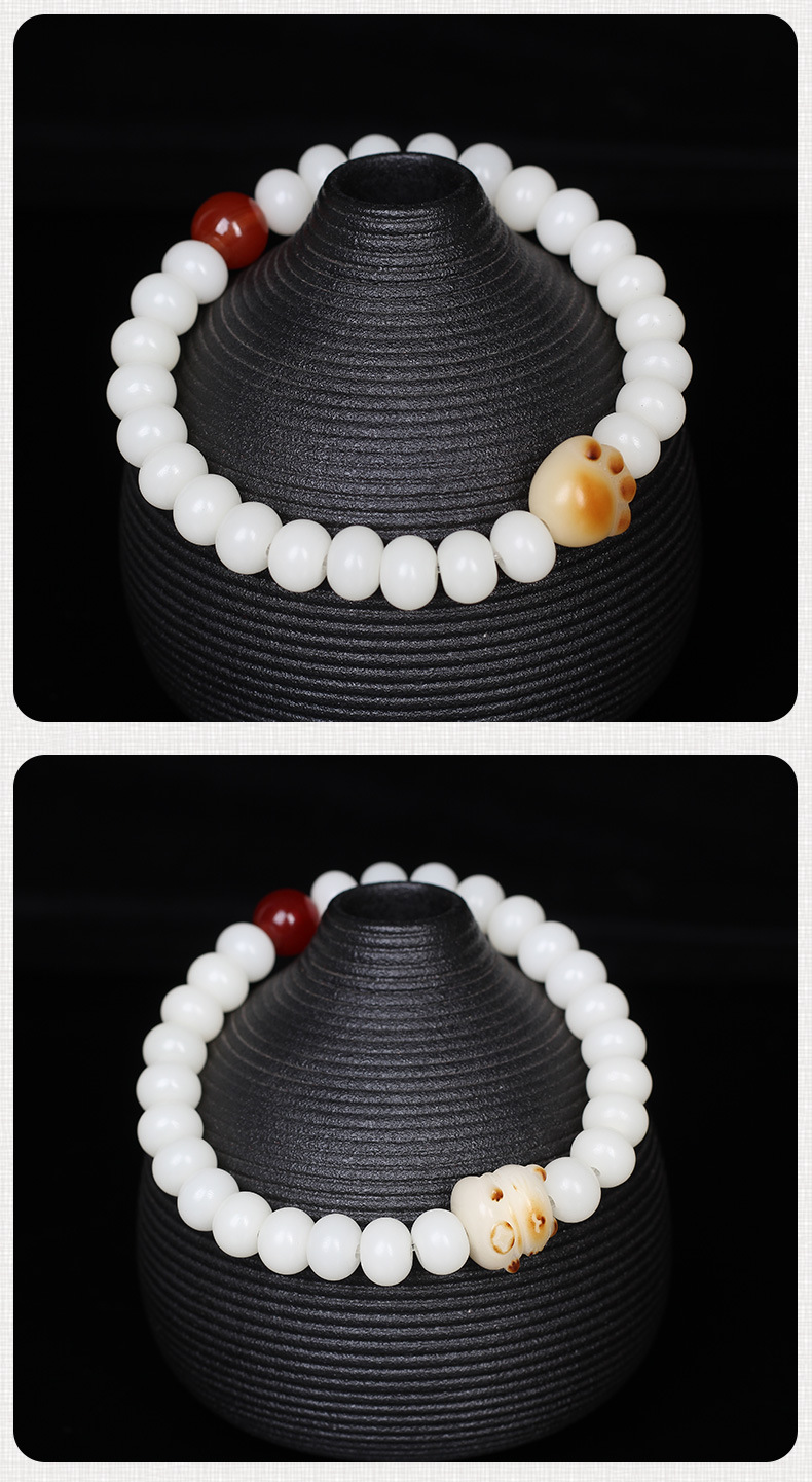 Cute Cat Bodhi seed Polishing Bracelets