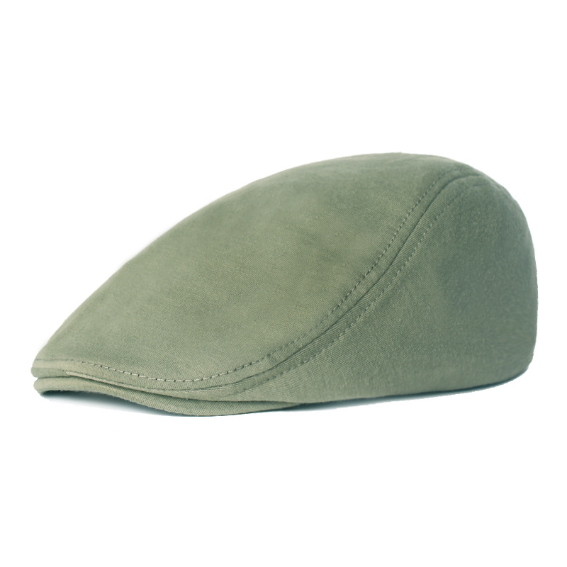 Unisex Solid color simple wool cap men and women's forward hat beret_voghion.com