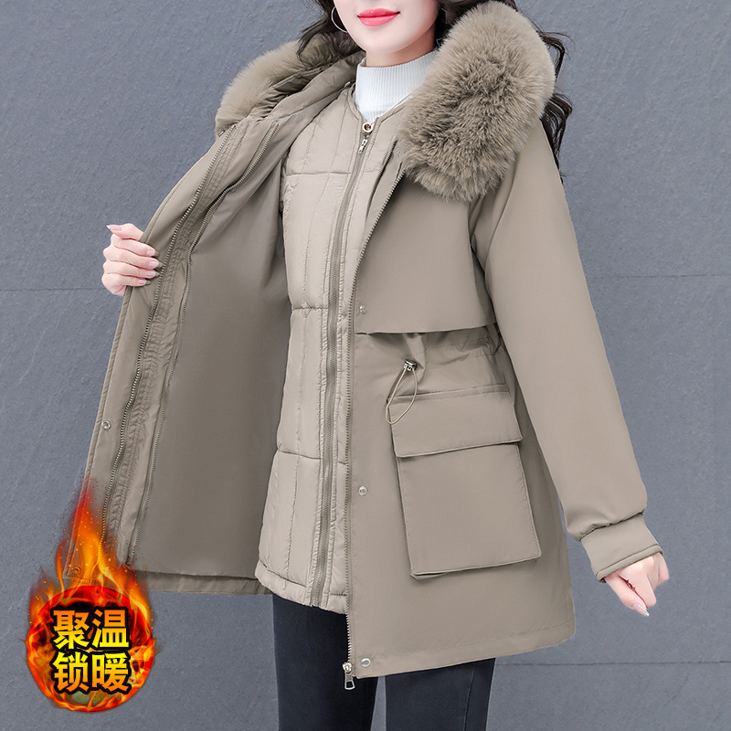 可脱卸内胆短款派克棉服女2023动新娟加厚一三穿羽绒棉衣外套女