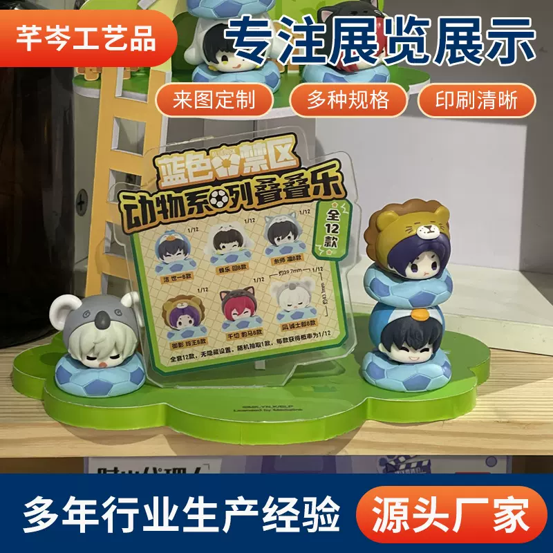 创意新款文创展示架盲盒手办陈列收纳雪弗板展示盒潮玩摆件展示架