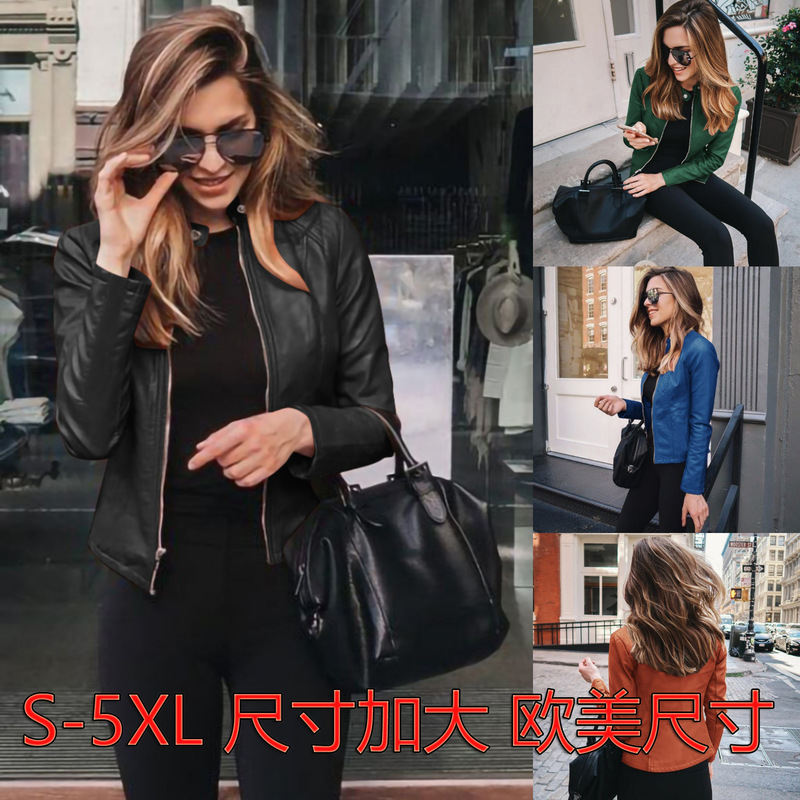 Foreign trade cross-border eBay Amazon Europe and the United States new hot selling fashion leather suit small coat women's leather clothing
