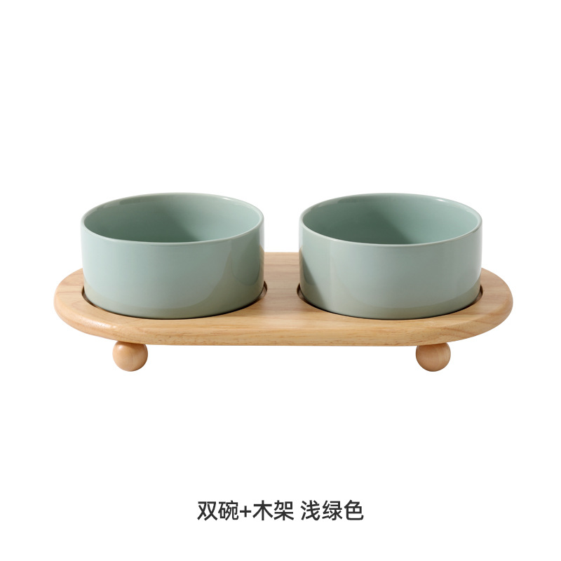 Doble tazón + doble disco de la gota rack-verde claro