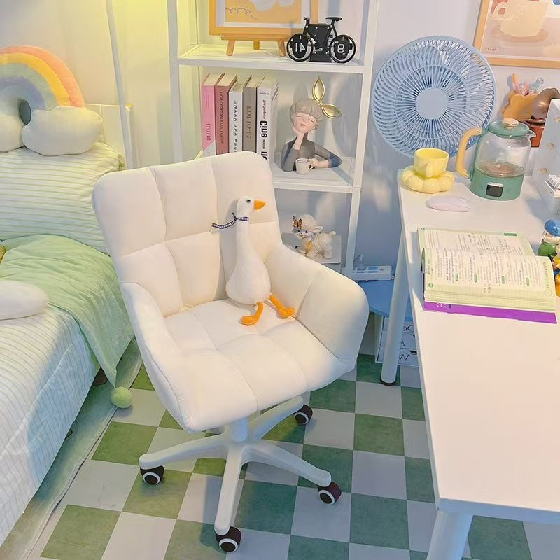 Comfortable Long-Sitting Computer Chair, Girls' Bedroom Makeup Chair, Home-Use Backrest Desk Chair, College Dormitory Study Chair Comfortable Long-Sitting Computer Chair, Girls' Bedroom Makeup Chair, Home-Use Backrest Desk Chair, College Dormitory Study Chair