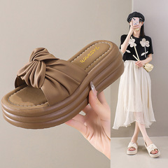 拖鞋女夏季外穿2024新款增高松糕厚底女鞋網紅休閒時尚女士涼拖鞋