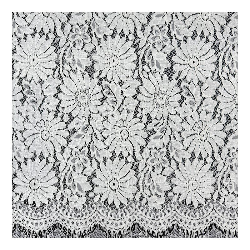 Tejido de encaje de flores de sol, tela de pestañas de encaje de algodón de brocado, 13 líneas de tela de pantalones de chaqueta