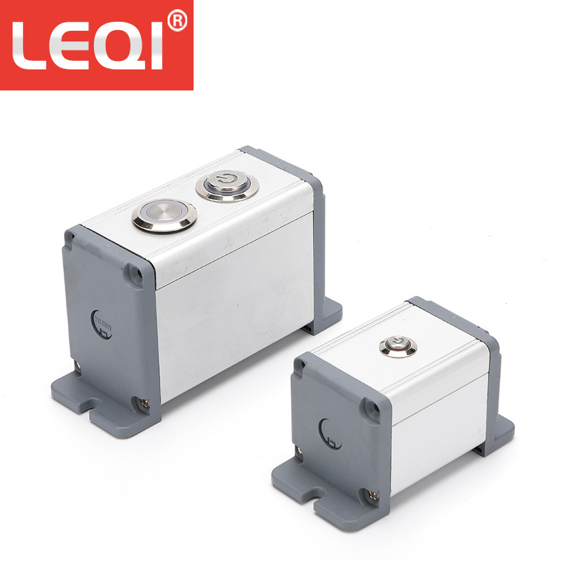 金属按钮开关盒 按钮盒16/19/22mm铝合金65*65控制盒1孔2位接线盒