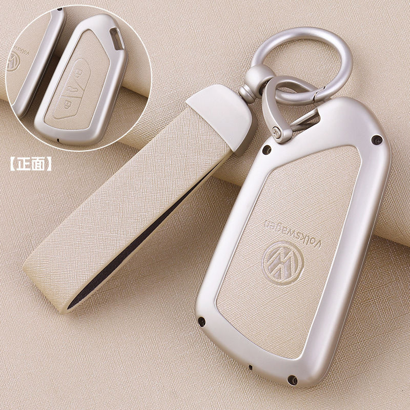 ZH 폭스바겐 D 모델 [펄 크롬-베이지 가죽] 메탈 쉘 + 초승달 가죽 버클