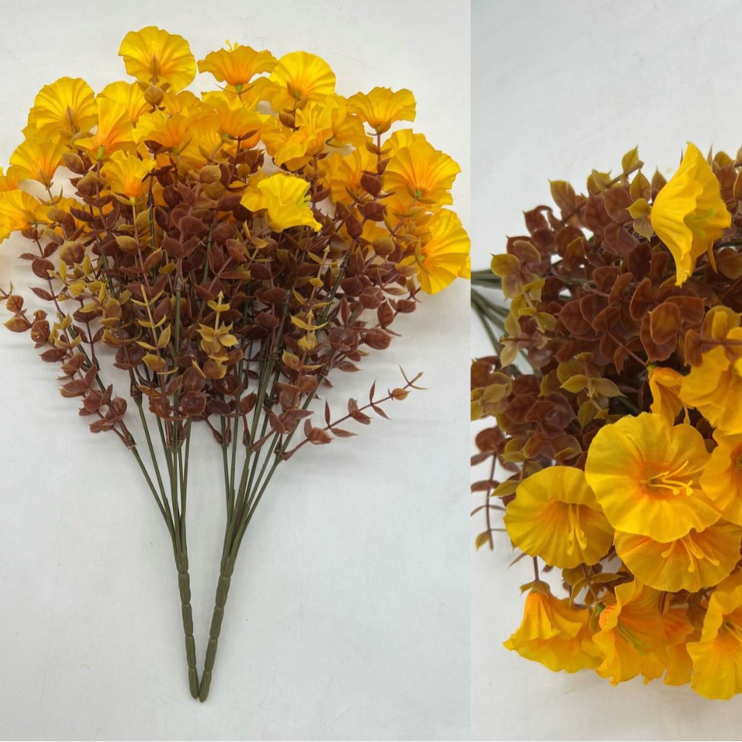 Transfronterizo Amazon simulación de eucalyptus flores falsas flores artificiales manijas de flores para el hogar jardín decoración de flores simuladas al aire libre
